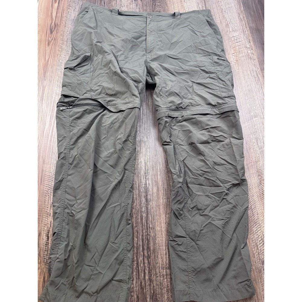 Columbia Silver Ridge Convertible Cargo Hiking Pants Mens 44x32 Olive Green UPF